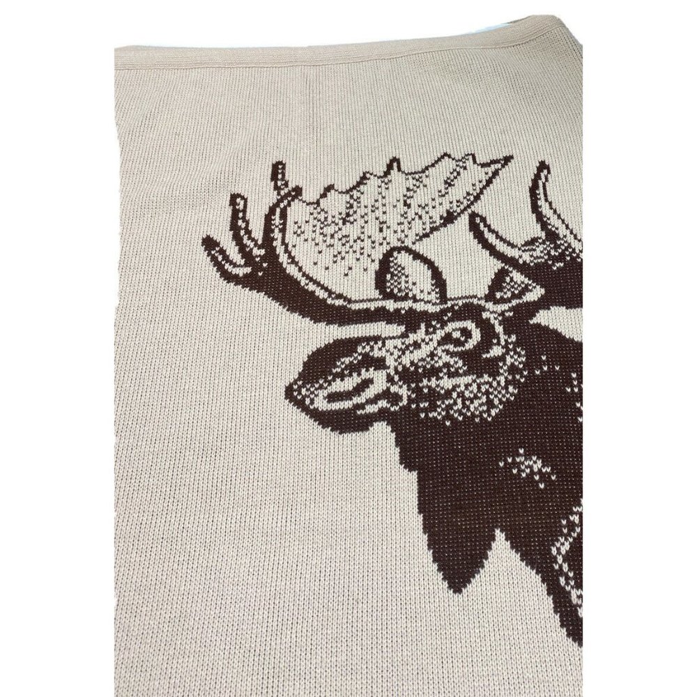 Rare Vintage 1970s Logo Knits Moose Lodge Blanket Club Quilt Large Elks Retro - Picture 4 of 8